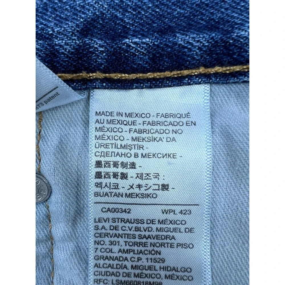 Levis 505 Mens 36x34 Blue Regular Straight 100% Cotton Denim Jeans Med Wash